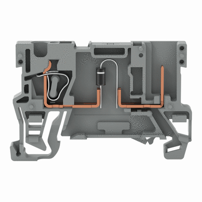 1-conductor/1-pin component carrier terminal block, with diode 1N4007, anode, left side, for DIN-rail 35 x 15 and 35 x 7.5, 4 mm², CAGE CLAMP®