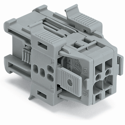 1-conductor male connector, CAGE CLAMP®, 4 mm², Pin spacing 5 mm, Snap-in flange