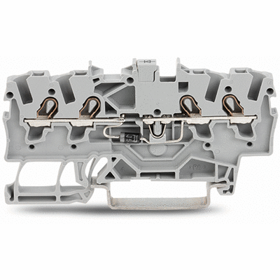 Component terminal block, 4-conductor, with diode 1N4007, anode, left side, for DIN-rail 35 x 15 and 35 x 7.5, 1.5 mm², Push-in CAGE CLAMP®