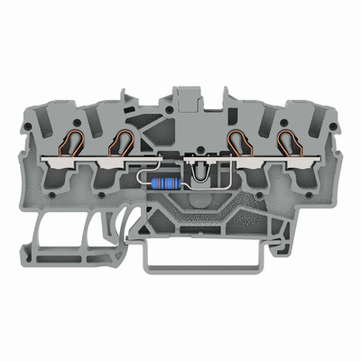 Component terminal block, 4-conductor, with 1K8 resistor, BF 0207, for DIN-rail 35 x 15 and 35 x 7.5, 2.5 mm², Push-in CAGE CLAMP®