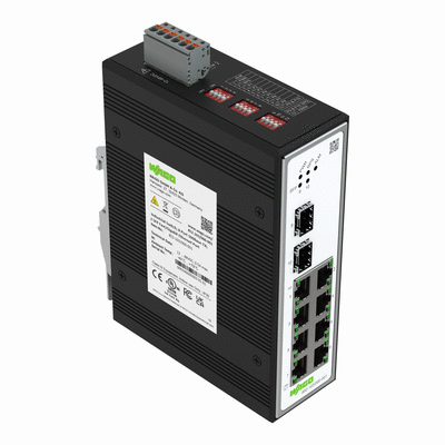Industrial-Switch, 8 puertos 100Base-TX, 2 puertos SFP Fast/Gigabit Ethernet