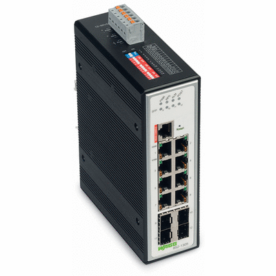 Industrial-Managed-Switch, 8-Port 1000BASE-T, 4-Slot 1000BASE-SX/LX