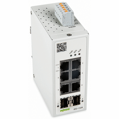 Industrial-Managed-Switch, 6-Port 1000BASE-T, 2-Slot 1000BASE-SX/LX, MAC Security