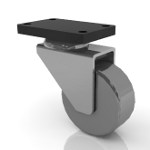 Plate Type Casters, Swivel 3" - Top Plate