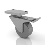 Plate Type Casters, Swivel 3", Locking - Top Plate