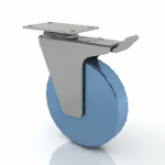 Plate Type Casters, Swivel 5", locking - Top Plate
