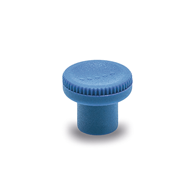 Knurled knobs detectable, FDA compliant plastic