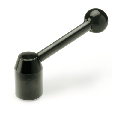 Tension lever, angled lever with threaded bore (Type E)