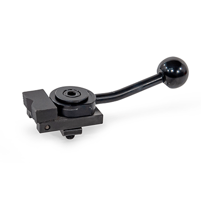 Pull-down clamps with spiral tension lever, Type E, with serrated clamping jaw