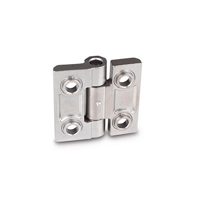 Heavy duty hinges, Stainless Steel, horizontally elongated, Type B, With Bores for Countersunk Screws and Centering Attachments