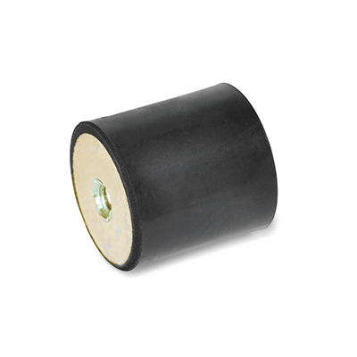 Rubber buffers, with 2 tapped holes Inch