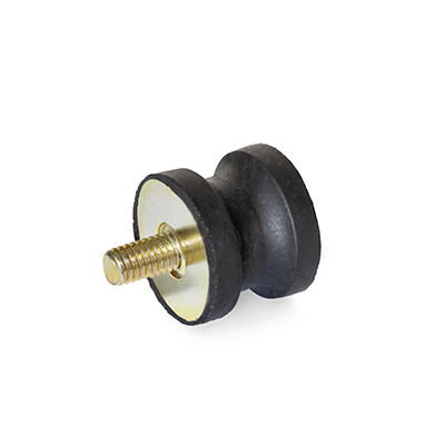 Vibration Isolation Mounts, Rubber, Hourglass Type, with Steel Components, with 1 Tapped Hole / 1 Threaded Stud