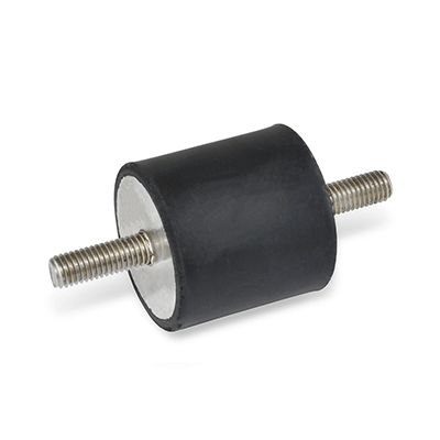 Stainless Steel-Rubber buffers, with 2 screws, Inch