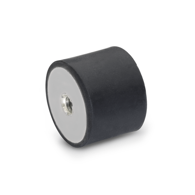 Stainless Steel-Rubber buffers, Type EE, with 2 female threads