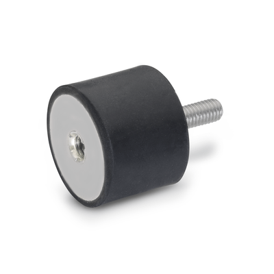 Stainless Steel-Rubber buffers, Type ES, with female thread / threaded stud