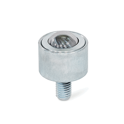 Ball Transfer Units, Steel / Stainless Steel Housing, with Threaded Stud, type A cylindrical