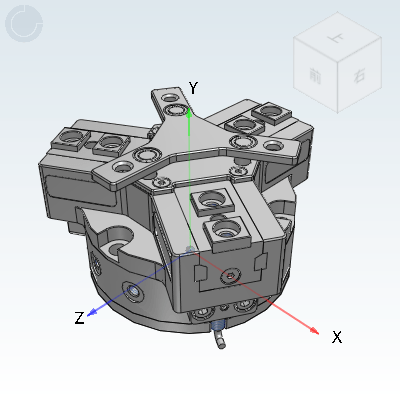 机械手末端零件-气动夹爪 气动平行三爪