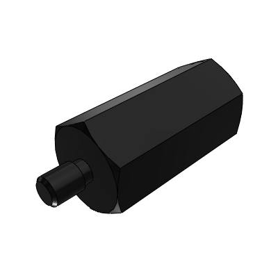 Hexagonal pillar with external thread at one end