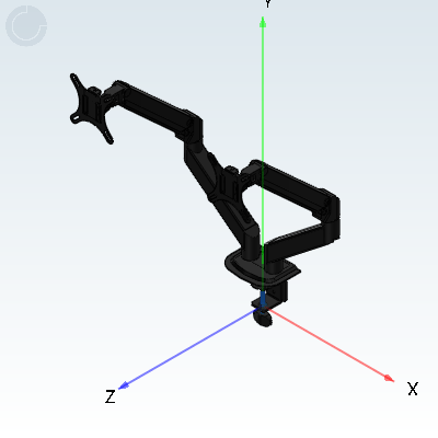 显示器支架·立式安装 双显示器 无键盘·轴连接·气弹簧型·四臂