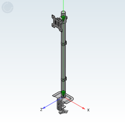 Economical monitor bracket · No keyboard · Single monitor · Vertical/ceiling installation · Column locking · Armless