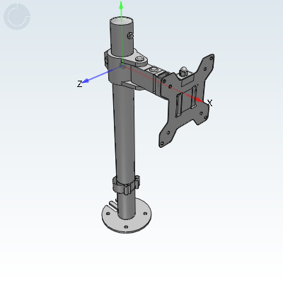 显示器支架 无键盘 单显示器 立式/吊顶安装 立柱锁紧·无臂