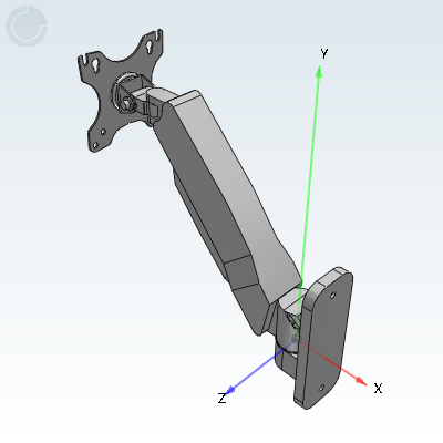 Display bracket without keyboard, single display wall mounted installation shaft connection, gas spring single arm Q235+ABS plastic
