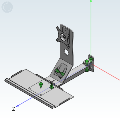 Reinforced display bracket · universal keyboard ·  single monitor ·  wall mounted installation · fixed type ·  arm length 330mm