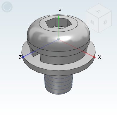 Hexagon socket flat round head combination screw