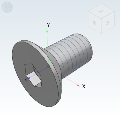 Hexagonal countersunk head screw with a strength grade of 10.9