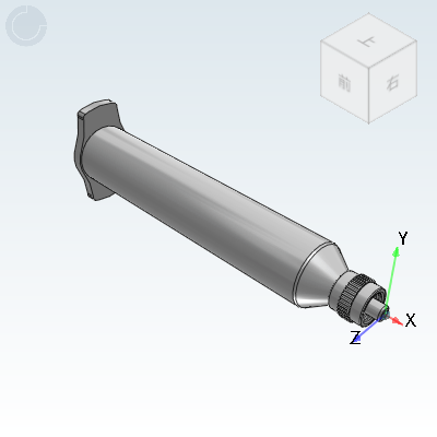 Dispensing syringe, bayonet type