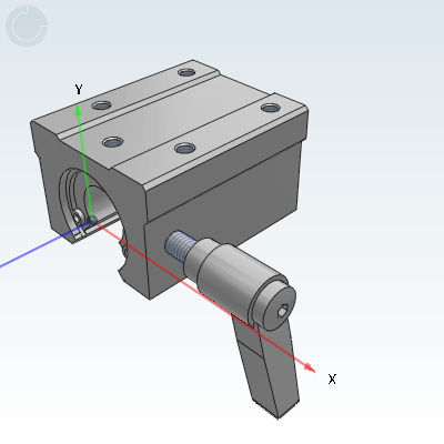 Supporting bearing box unit with clamping handle (single piece) and slider
