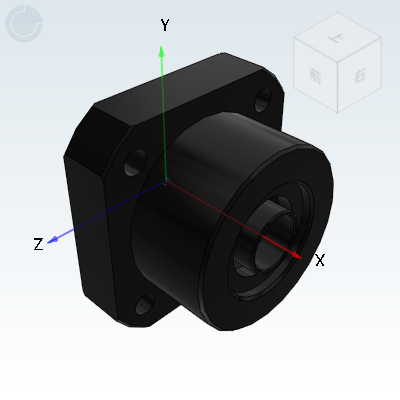 Round flange screw support assembly fixed side, radial bearing type, pressure cover concealed type