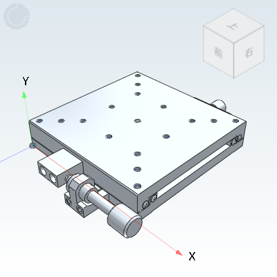 Manual displacement table · Feed screw drive type · X-axis · Linear ball guide type