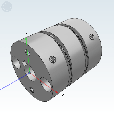 膜片式联轴器·双膜片·高刚性高扭矩·铝合金·带键槽螺钉固定型