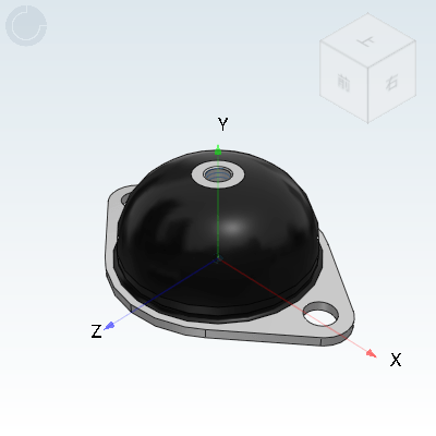 Bell-type vibration damping seat Female thread fixing plate Simple type
