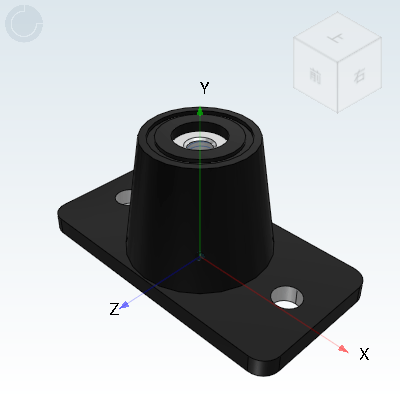 Bell-type shock absorbing seat Female thread fixing plate Round type