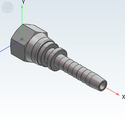 Compression type hose connector · American JIC thread · 74 ° inner cone sealing