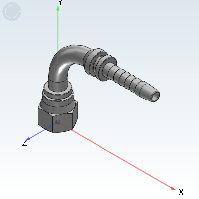 Compression type hose connector · American JIC thread · 74 ° inner cone sealing