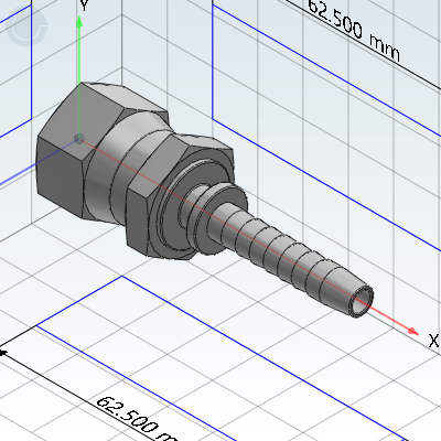 Compression type hose connector · Japanese metric thread · 60 ° inner cone sealing