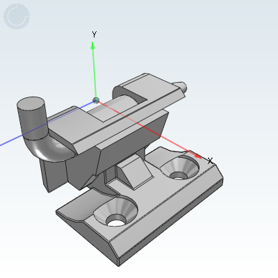 Hidden hinge, embedded type, exterior door latch type, tapered hole type