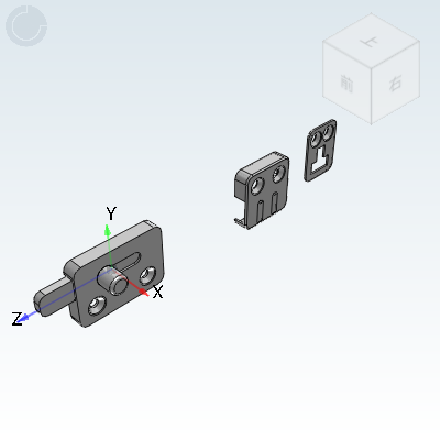 Sliding flat pin, mid-range distance, mounting hole offset type