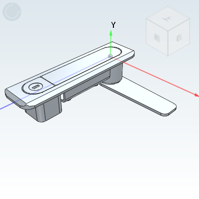 Waterproof flat lock handle press rotating right angle single point type