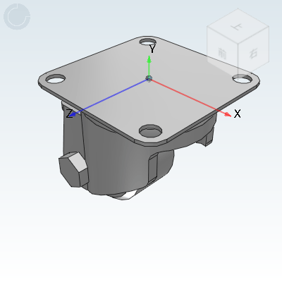 Imported low center of gravity casters, medium-load type, Japanese-style bottom plate, flat bottom movable type