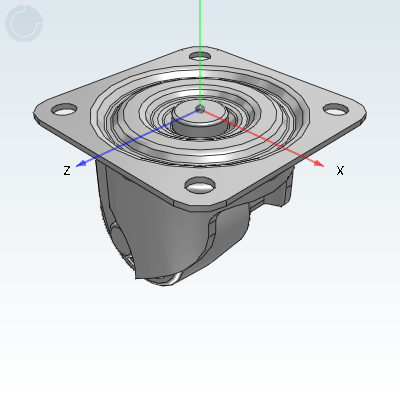 Imported low center of gravity casters, heavy-duty type, Japanese-style bottom plate, flat bottom movable type