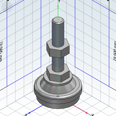 防震脚杯·圆形带台阶 中载型·固定调节型·带POM垫圈