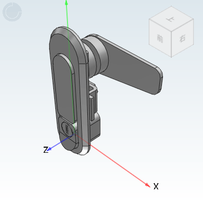 压缩锁紧式平面锁·单点式·把手按压转动式·锁芯一体式按钮