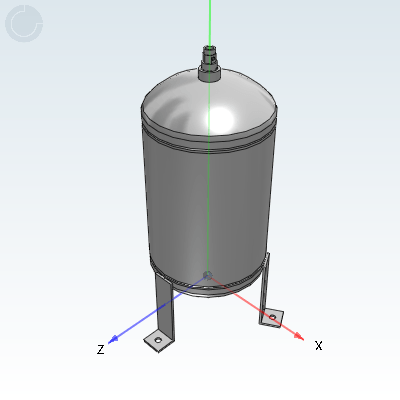 Gas storage tank • Mirror stainless steel • Vertical