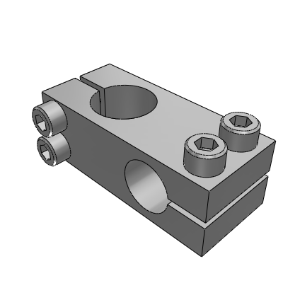 Pillar fixing clamp, reducing right-angle type