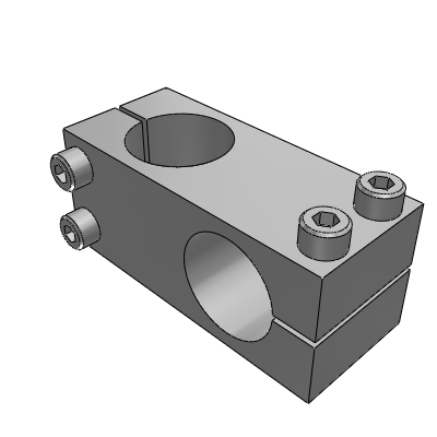 Pillar fixing clamp, same-diameter right-angle type