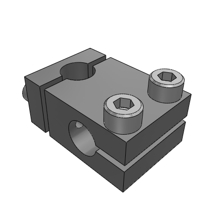 Pillar fixing clamp, split-type same-diameter orthogonal / split-type different-diameter orthogonal